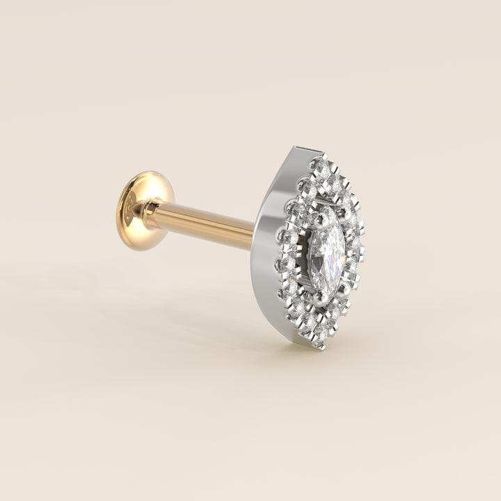 Aura Marquise Lab Grown Diamond Halo Piercing