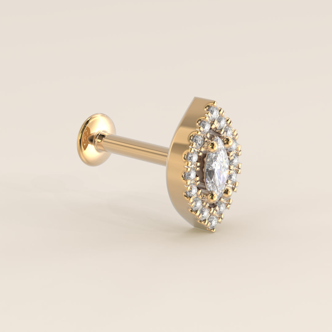 Aura Marquise Lab Grown Diamond Halo Piercing