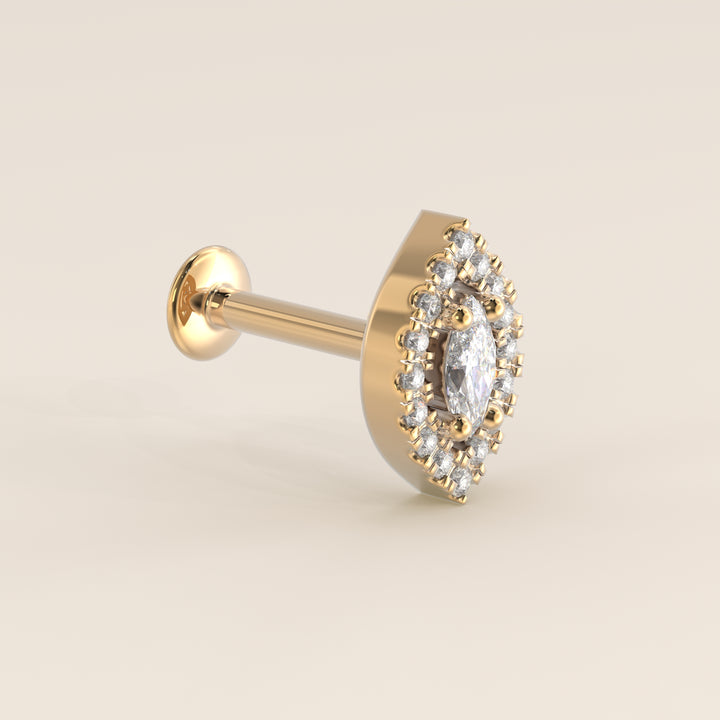 Aura Marquise Lab Grown Diamond Halo Piercing