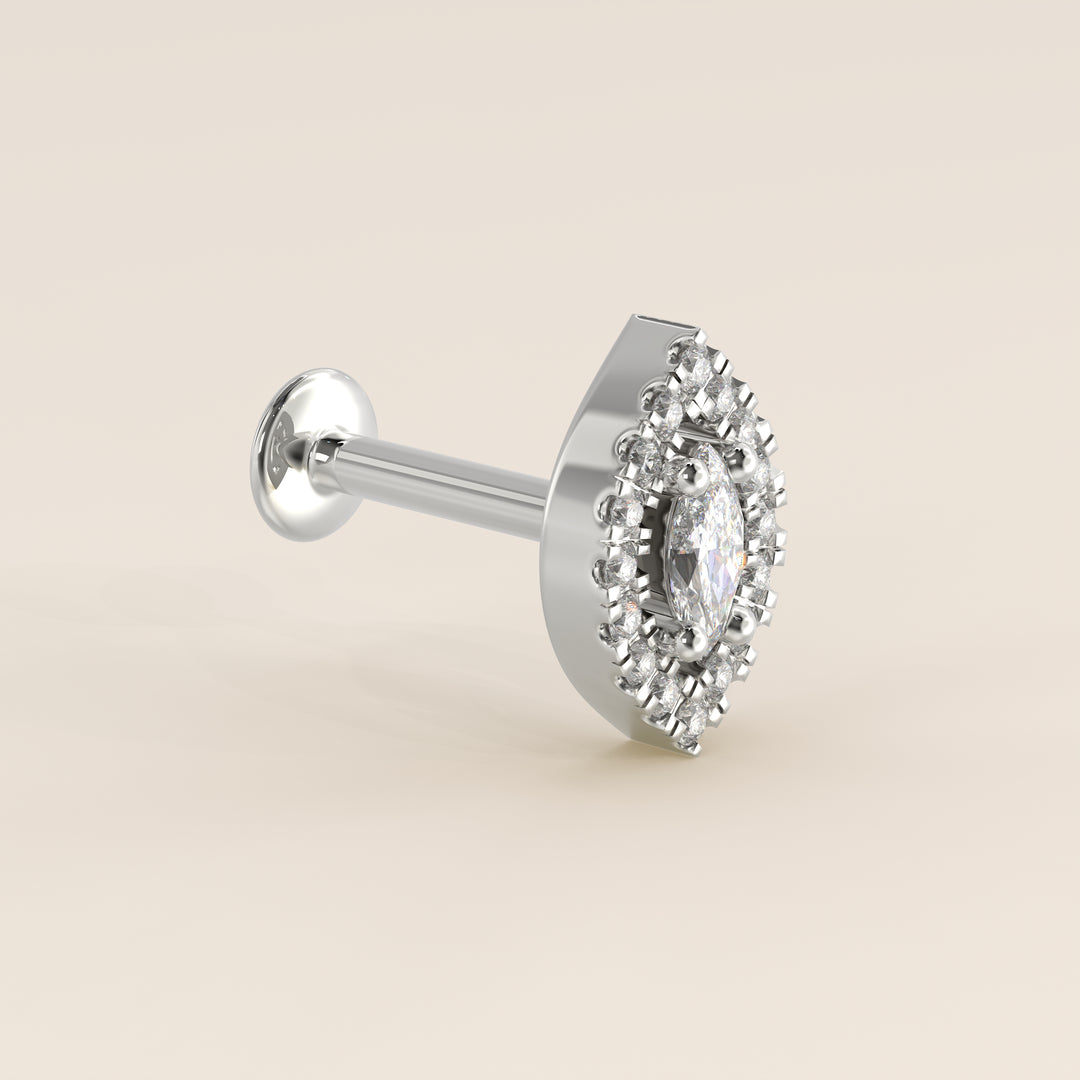 Aura Marquise Lab Grown Diamond Halo Piercing