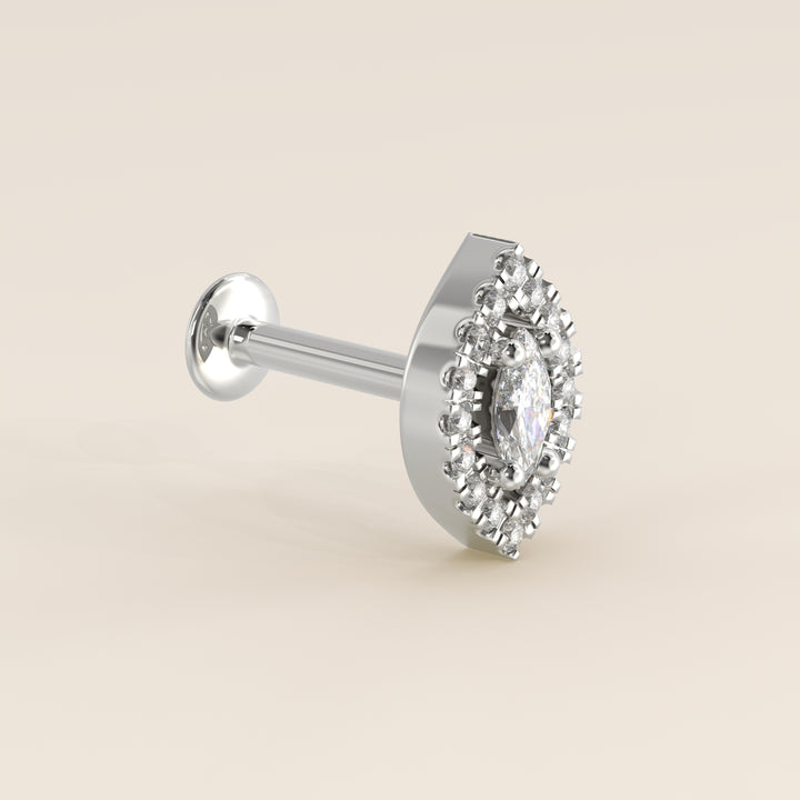 Aura Marquise Lab Grown Diamond Halo Piercing