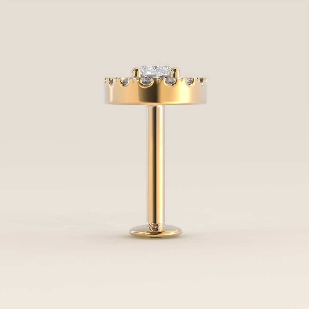 Aura Oval Lab Grown Diamond Halo Piercing