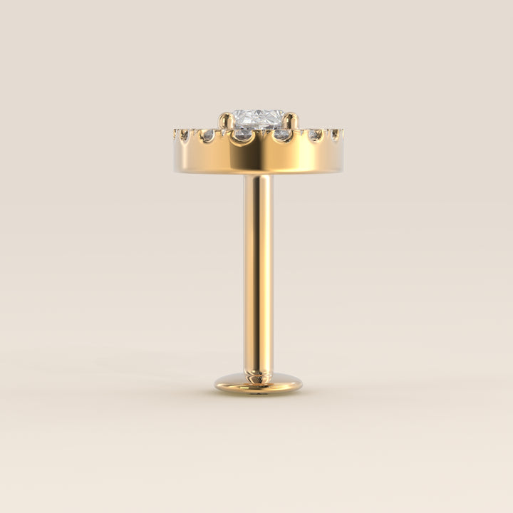 Aura Oval Lab Grown Diamond Halo Piercing