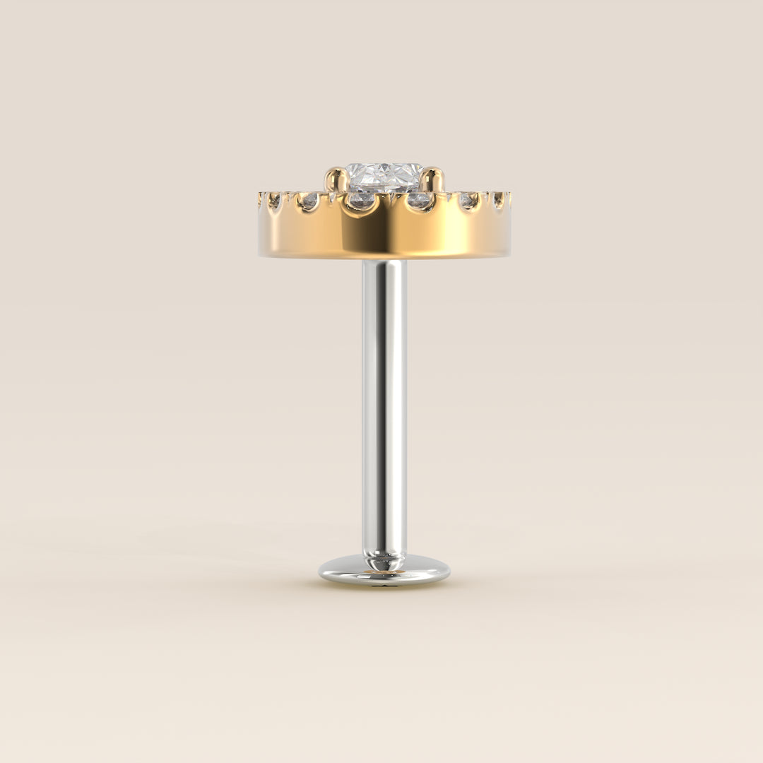 Aura Oval Lab Grown Diamond Halo Piercing