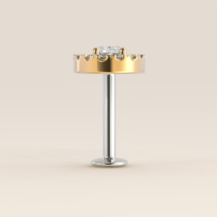 Aura Oval Lab Grown Diamond Halo Piercing