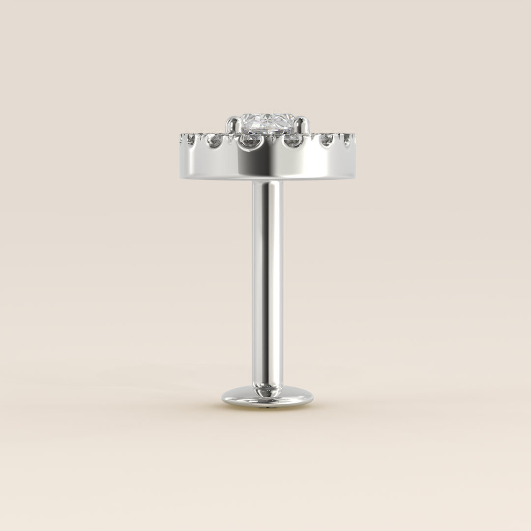 Aura Oval Lab Grown Diamond Halo Piercing