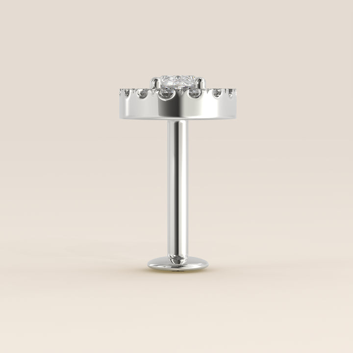 Aura Oval Lab Grown Diamond Halo Piercing
