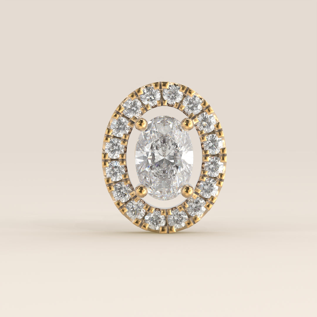 Aura Oval Lab Grown Diamond Halo Piercing