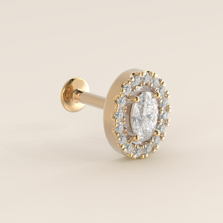Aura Oval Lab Grown Diamond Halo Piercing