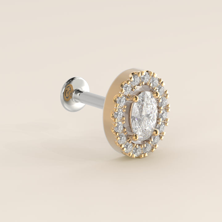 Aura Oval Lab Grown Diamond Halo Piercing