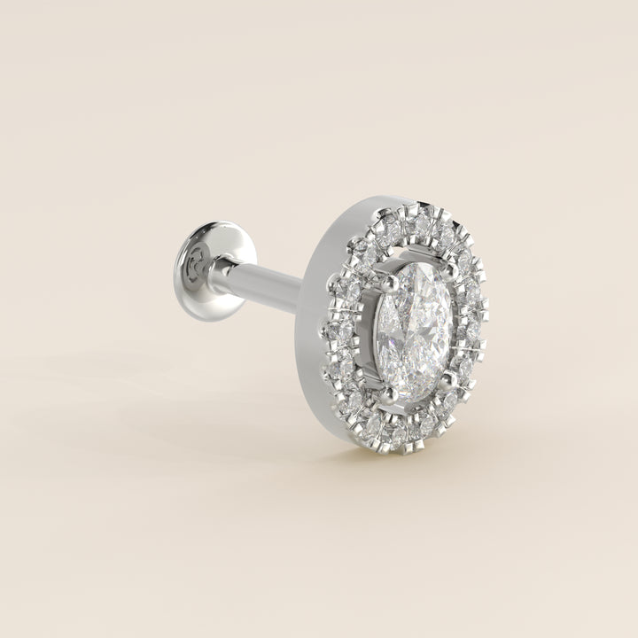 Aura Oval Lab Grown Diamond Halo Piercing