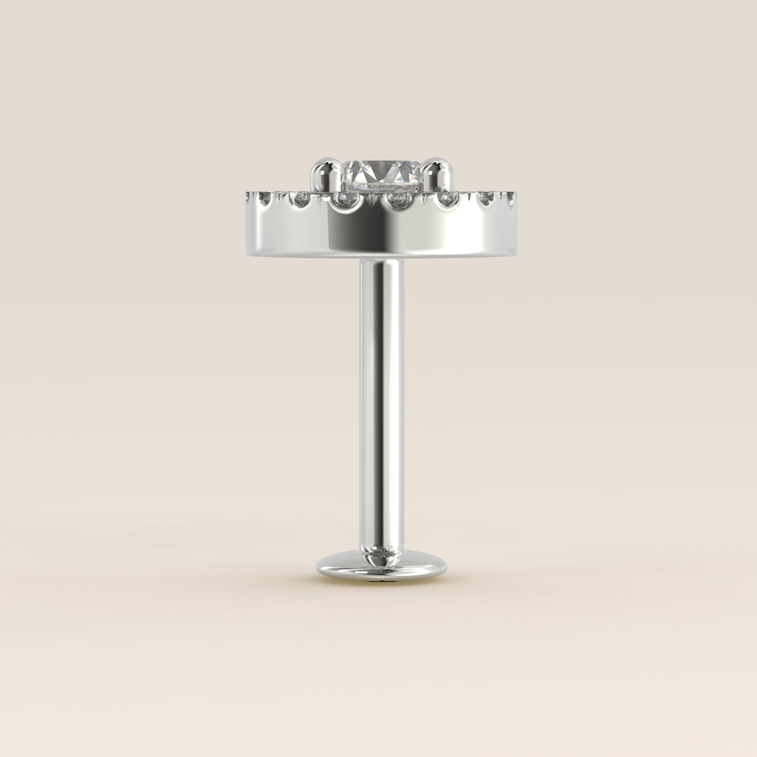 Aura Round Lab Grown Diamond Halo Piercing
