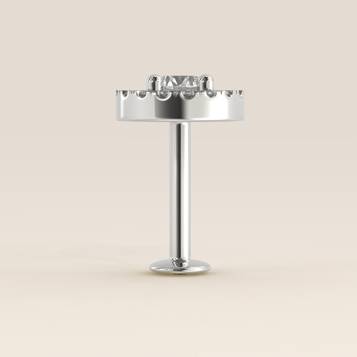 Aura Round Lab Grown Diamond Halo Piercing