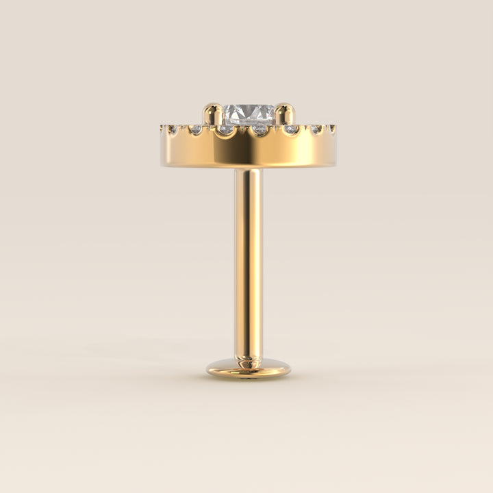Aura Round Lab Grown Diamond Halo Piercing