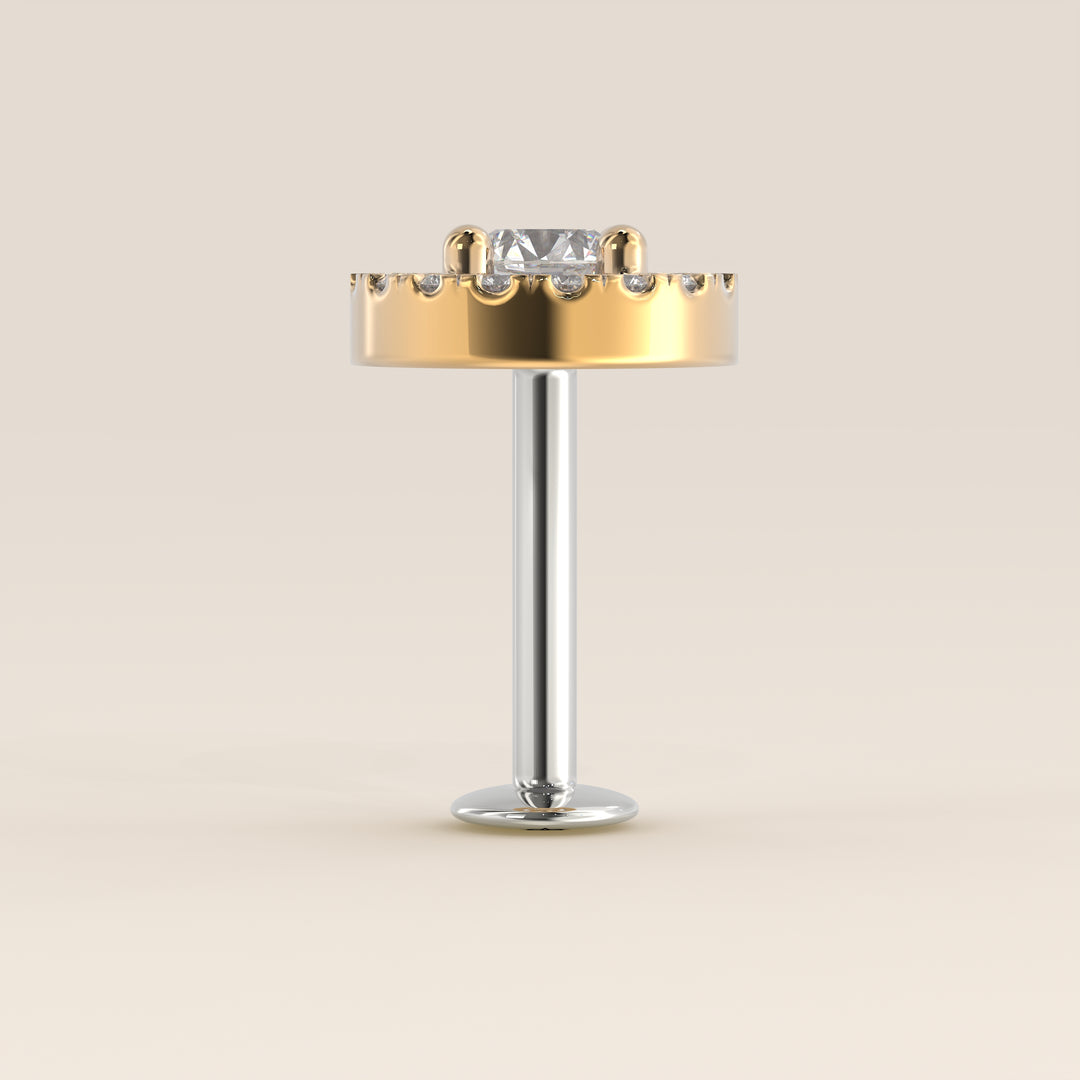 Aura Round Lab Grown Diamond Halo Piercing