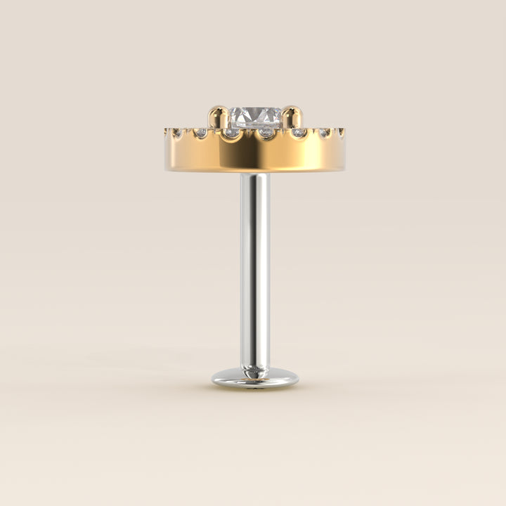 Aura Round Lab Grown Diamond Halo Piercing