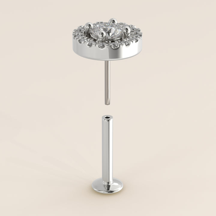 Aura Round Lab Grown Diamond Halo Piercing