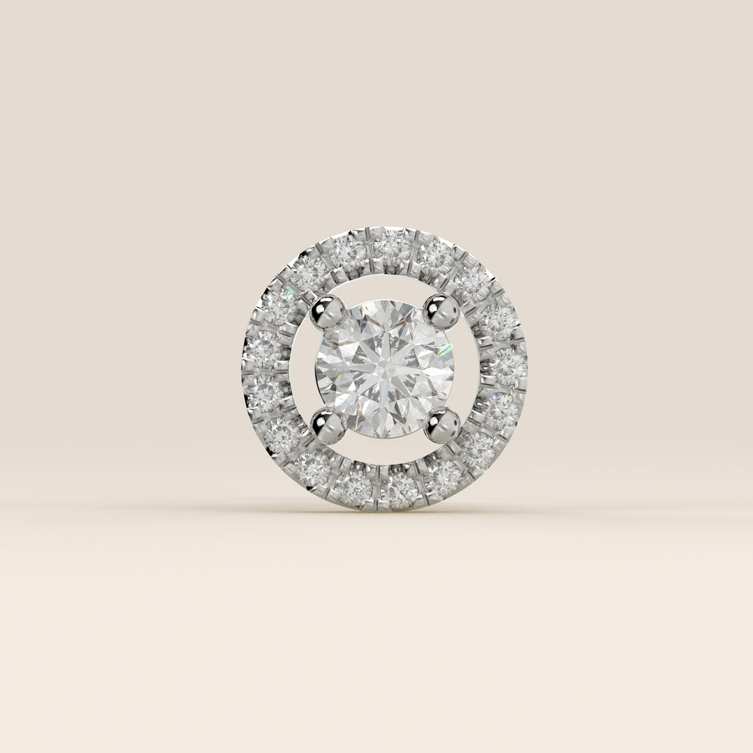 Aura Round Lab Grown Diamond Halo Piercing