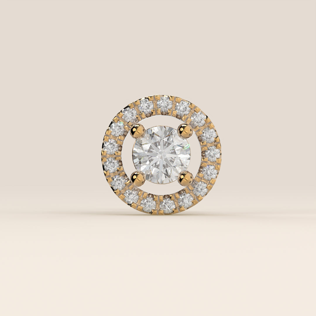 Aura Round Lab Grown Diamond Halo Piercing