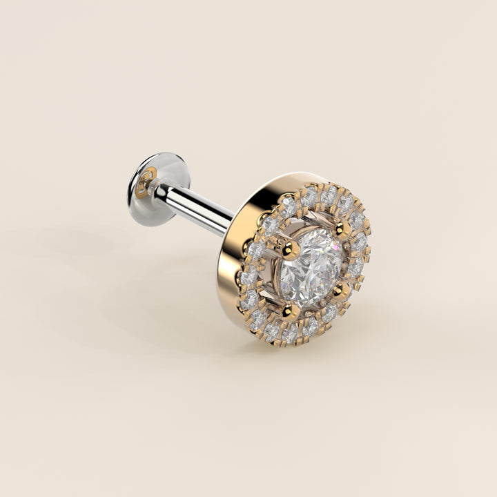 Aura Round Lab Grown Diamond Halo Piercing