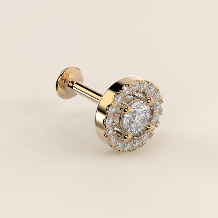 Aura Round Lab Grown Diamond Halo Piercing