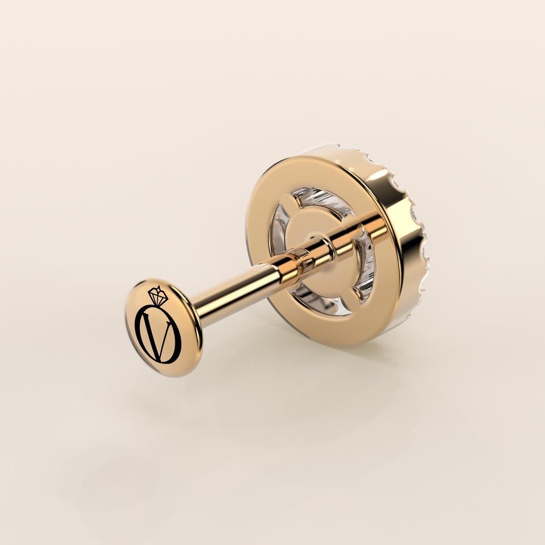 Aura Round Lab Grown Diamond Halo Piercing