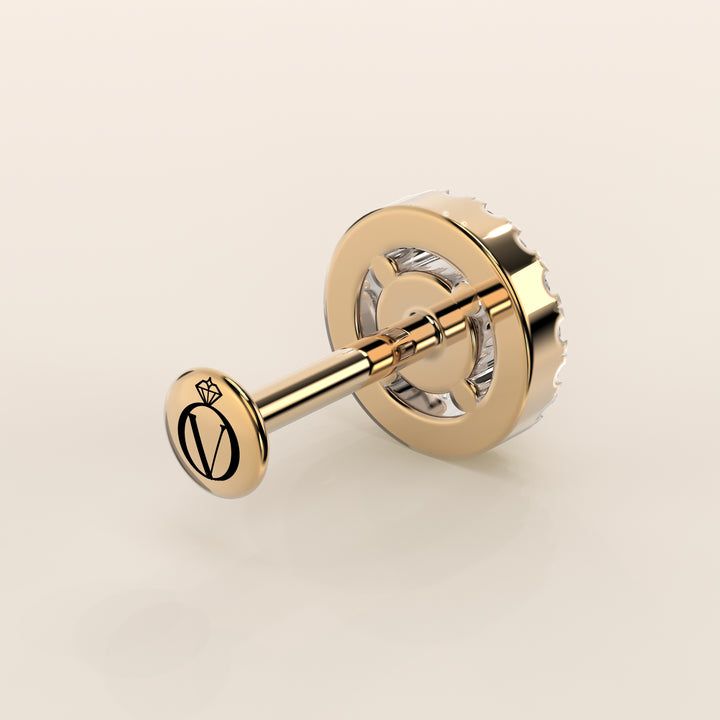 Aura Round Lab Grown Diamond Halo Piercing