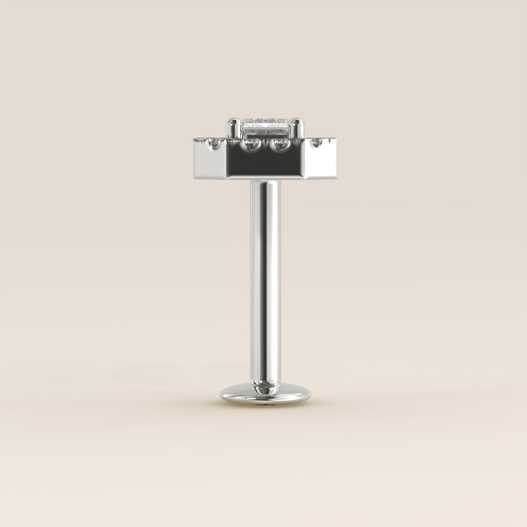 Aura Emerald Lab Grown Diamond Halo Piercing