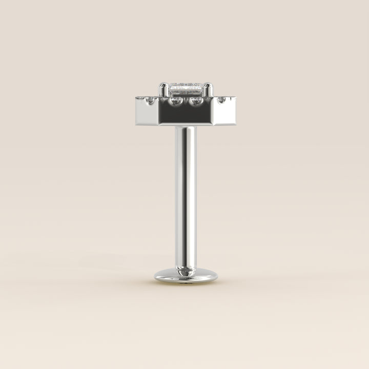 Aura Emerald Lab Grown Diamond Halo Piercing