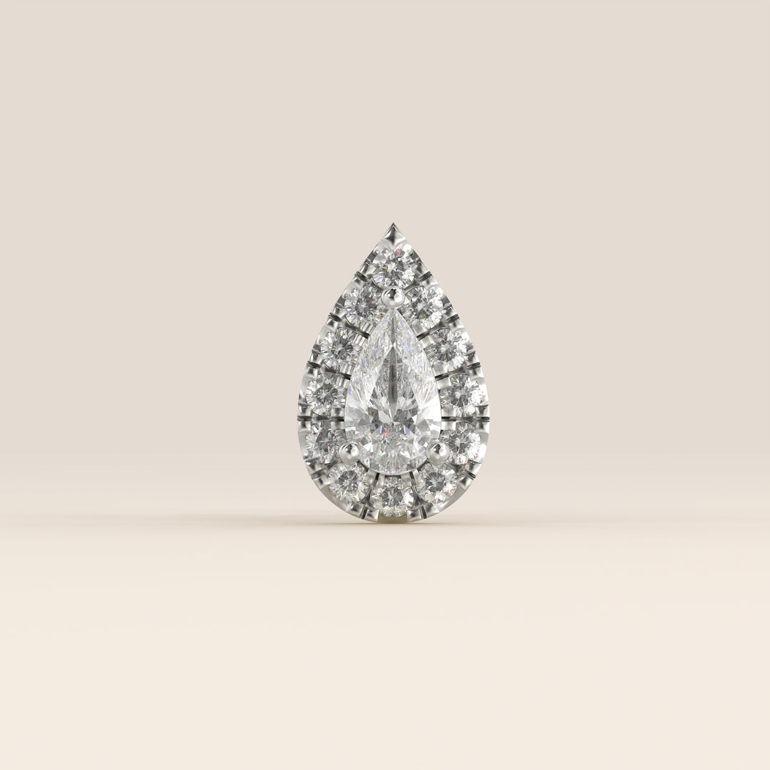 Halo Pear Lab Grown Diamond Piercing