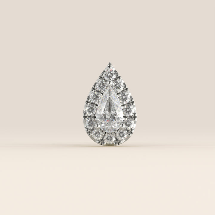 Halo Pear Lab Grown Diamond Piercing