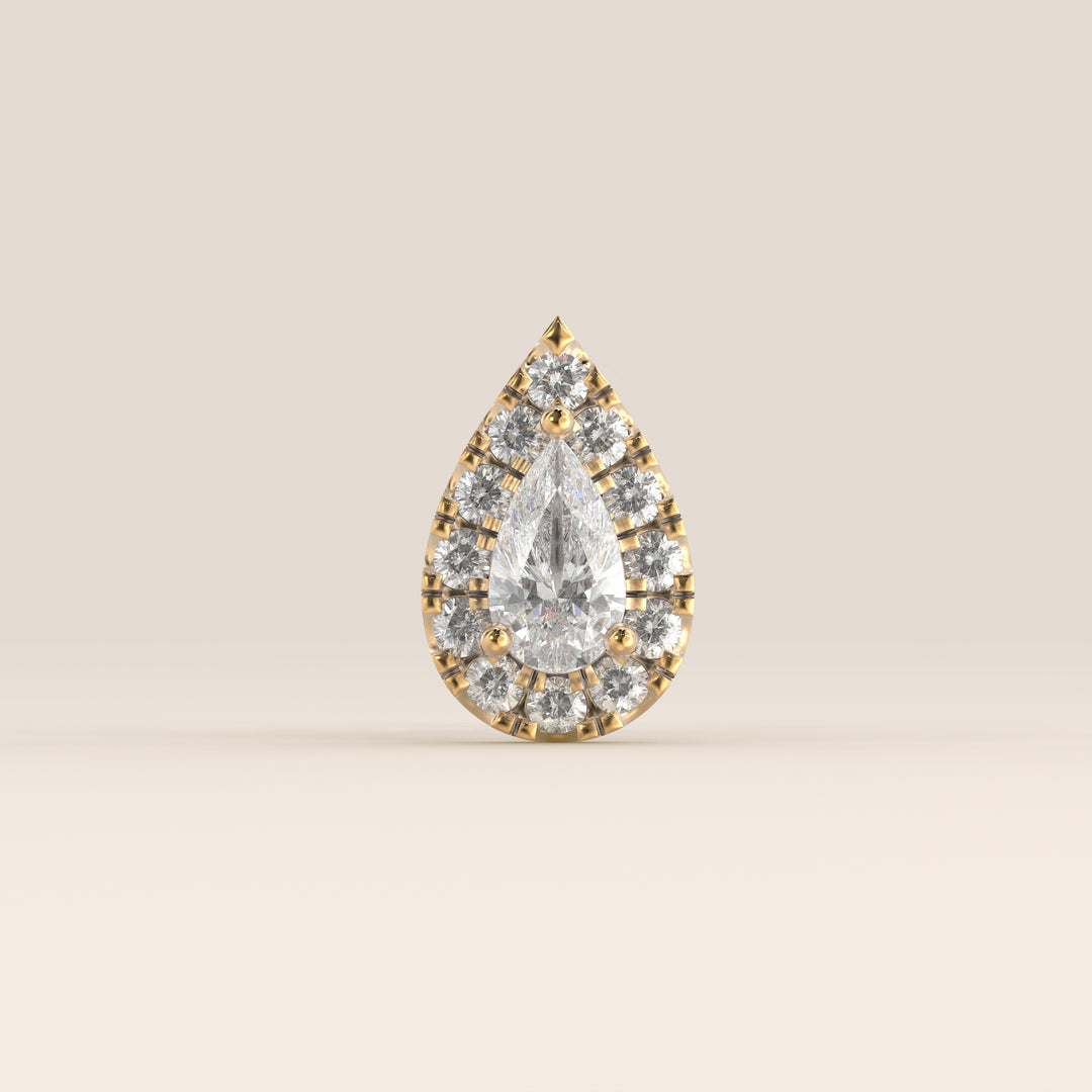 Halo Pear Lab Grown Diamond Piercing