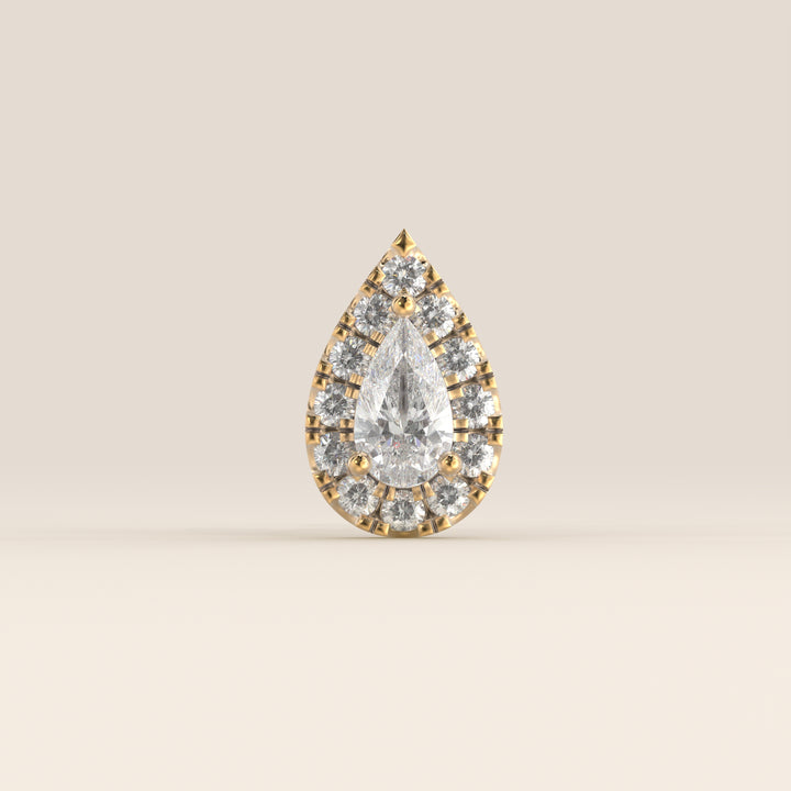 Halo Pear Lab Grown Diamond Piercing
