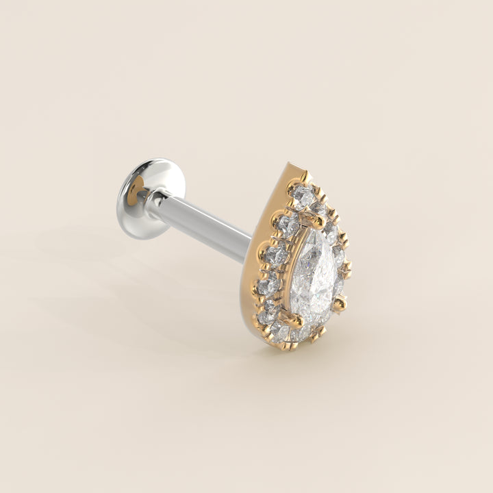 Halo Pear Lab Grown Diamond Piercing