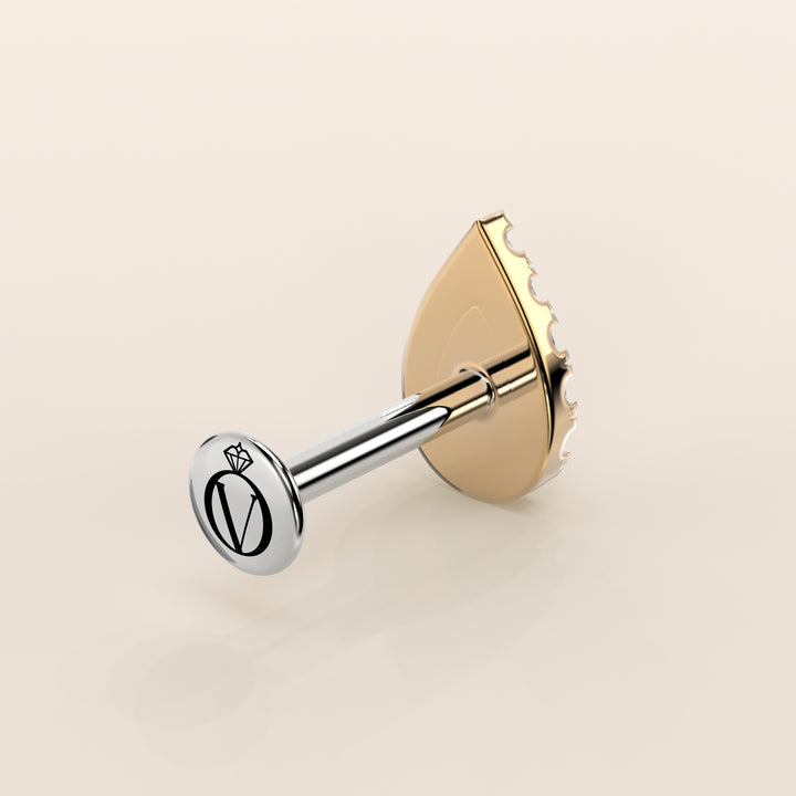 Halo Pear Lab Grown Diamond Piercing