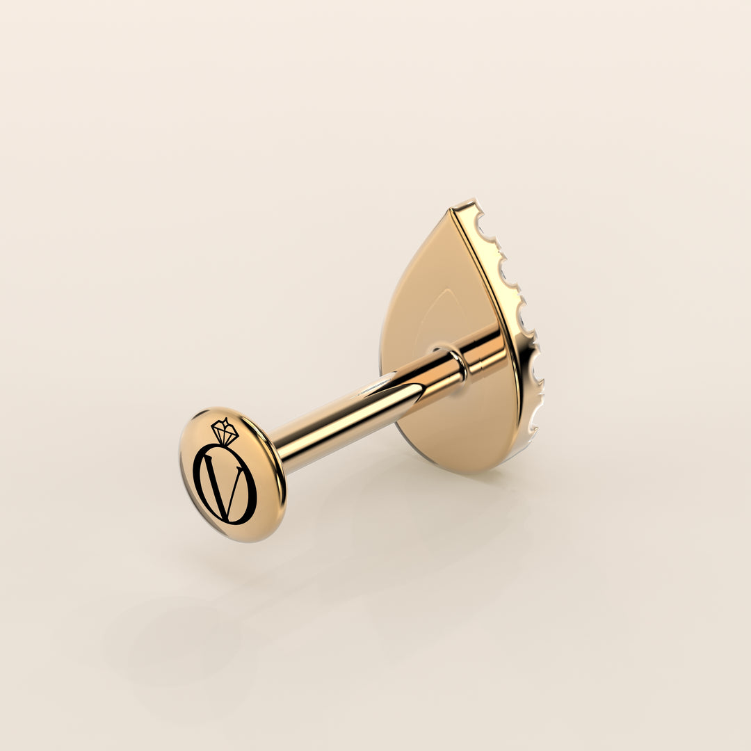 Halo Pear Lab Grown Diamond Piercing
