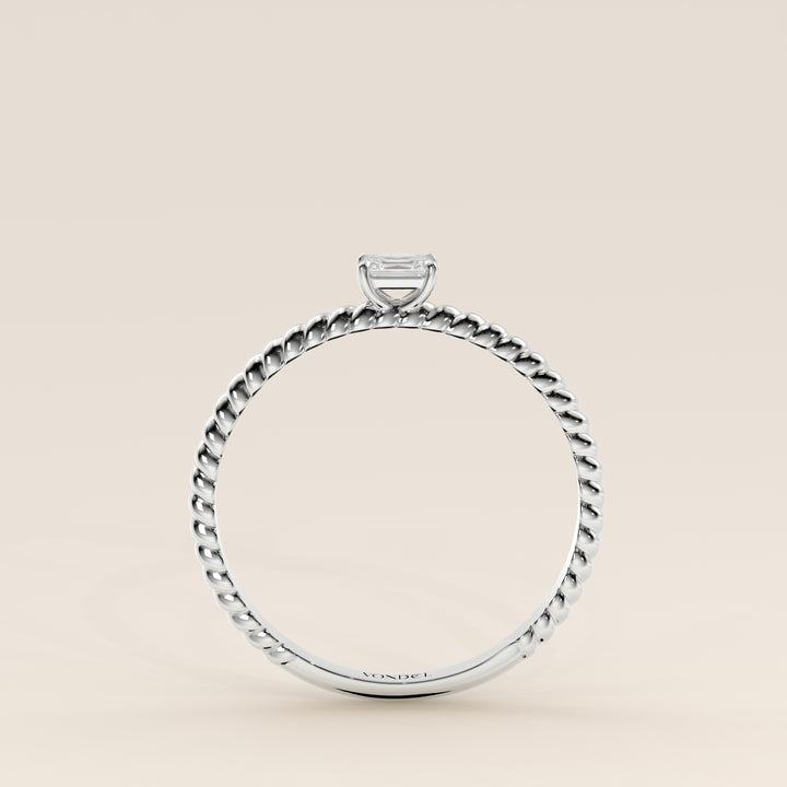 Bowie - Emerald Lab Grown Diamond Ring with Twisted Band