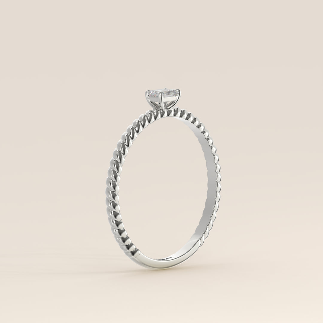 Bowie - Emerald Lab Grown Diamond Ring with Twisted Band