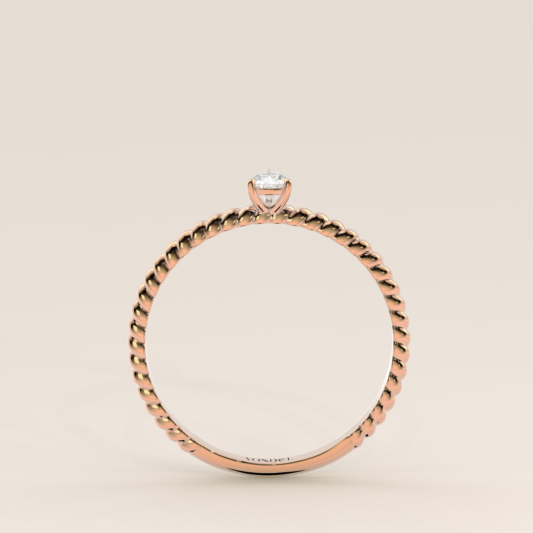 Bowie - Pear Lab Grown Diamond Ring with Twisted Band