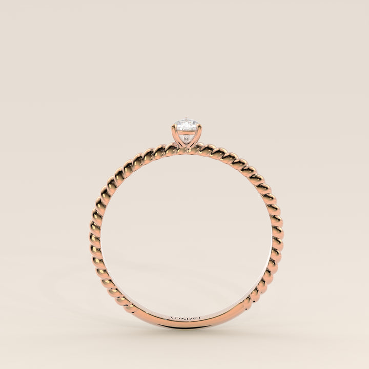 Bowie - Pear Lab Grown Diamond Ring with Twisted Band