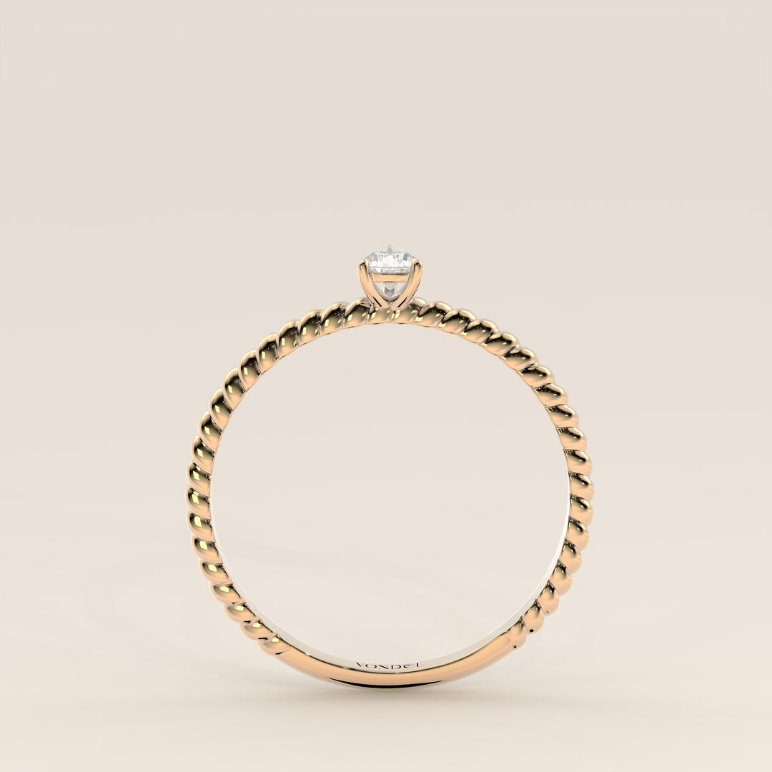 Bowie - Pear Lab Grown Diamond Ring with Twisted Band