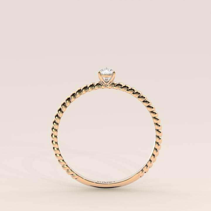 Bowie - Pear Lab Grown Diamond Ring with Twisted Band