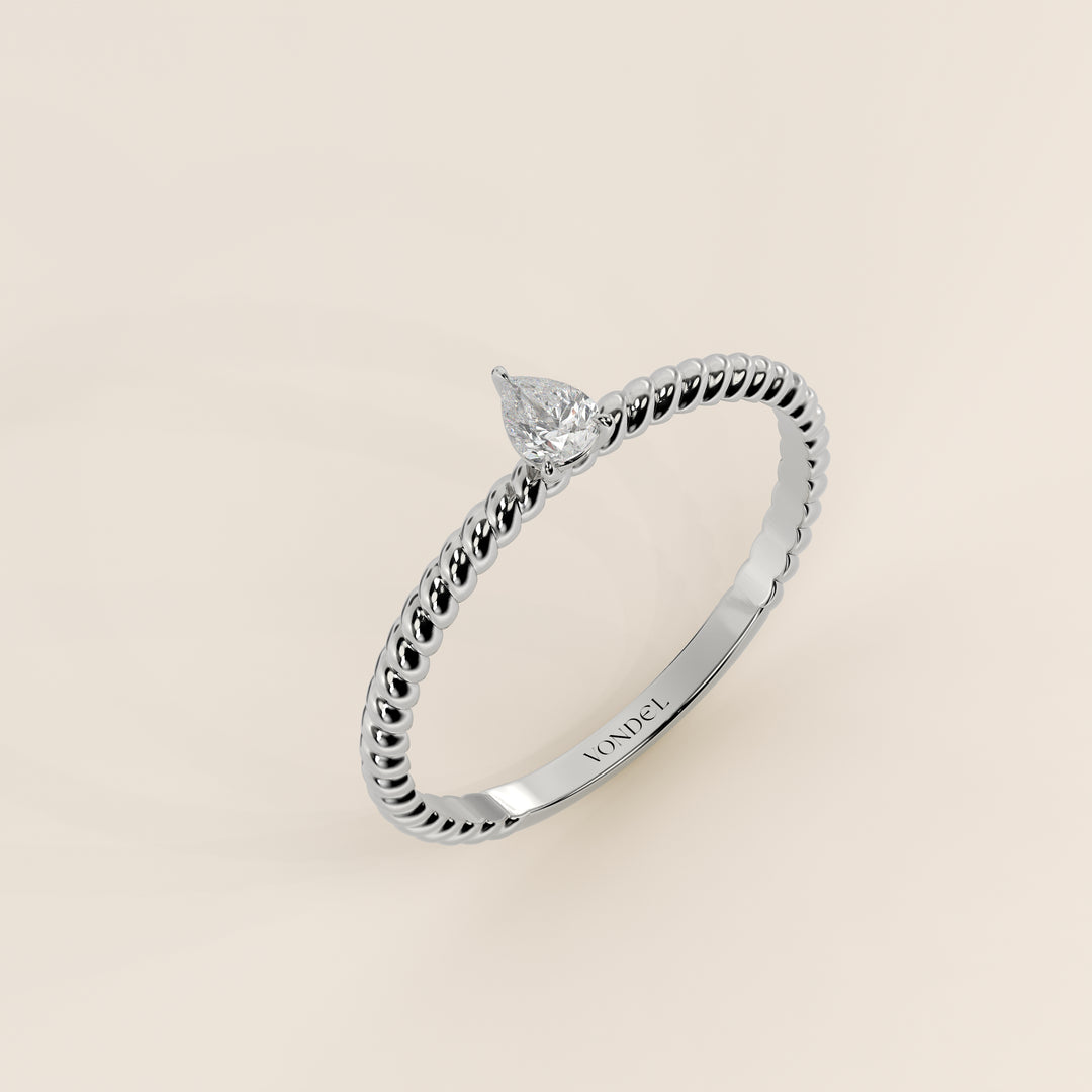 Bowie - Pear Lab Grown Diamond Ring with Twisted Band