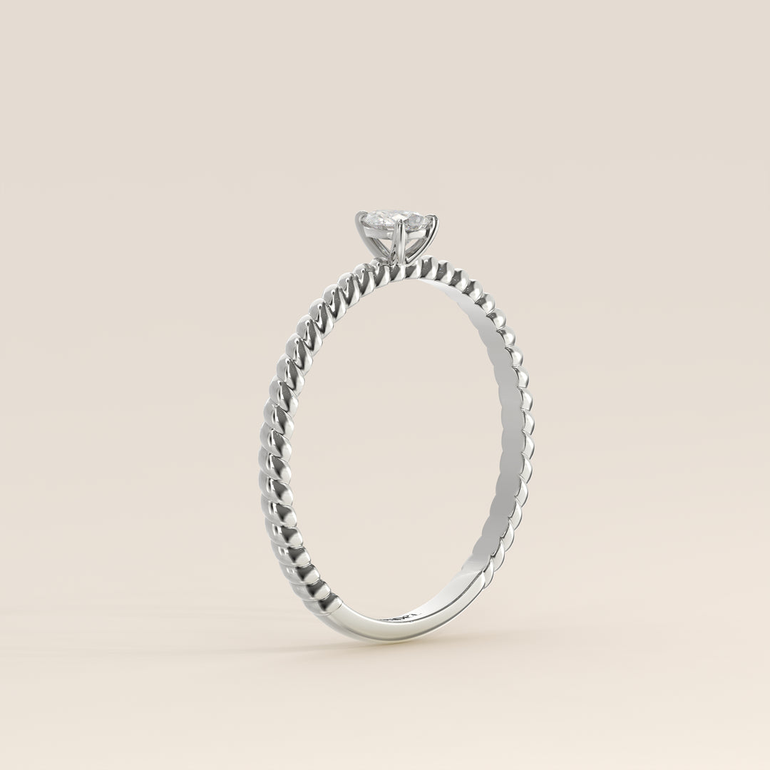 Bowie - Pear Lab Grown Diamond Ring with Twisted Band