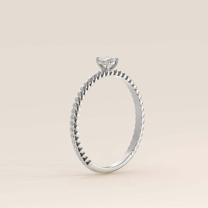 Bowie - Pear Lab Grown Diamond Ring with Twisted Band