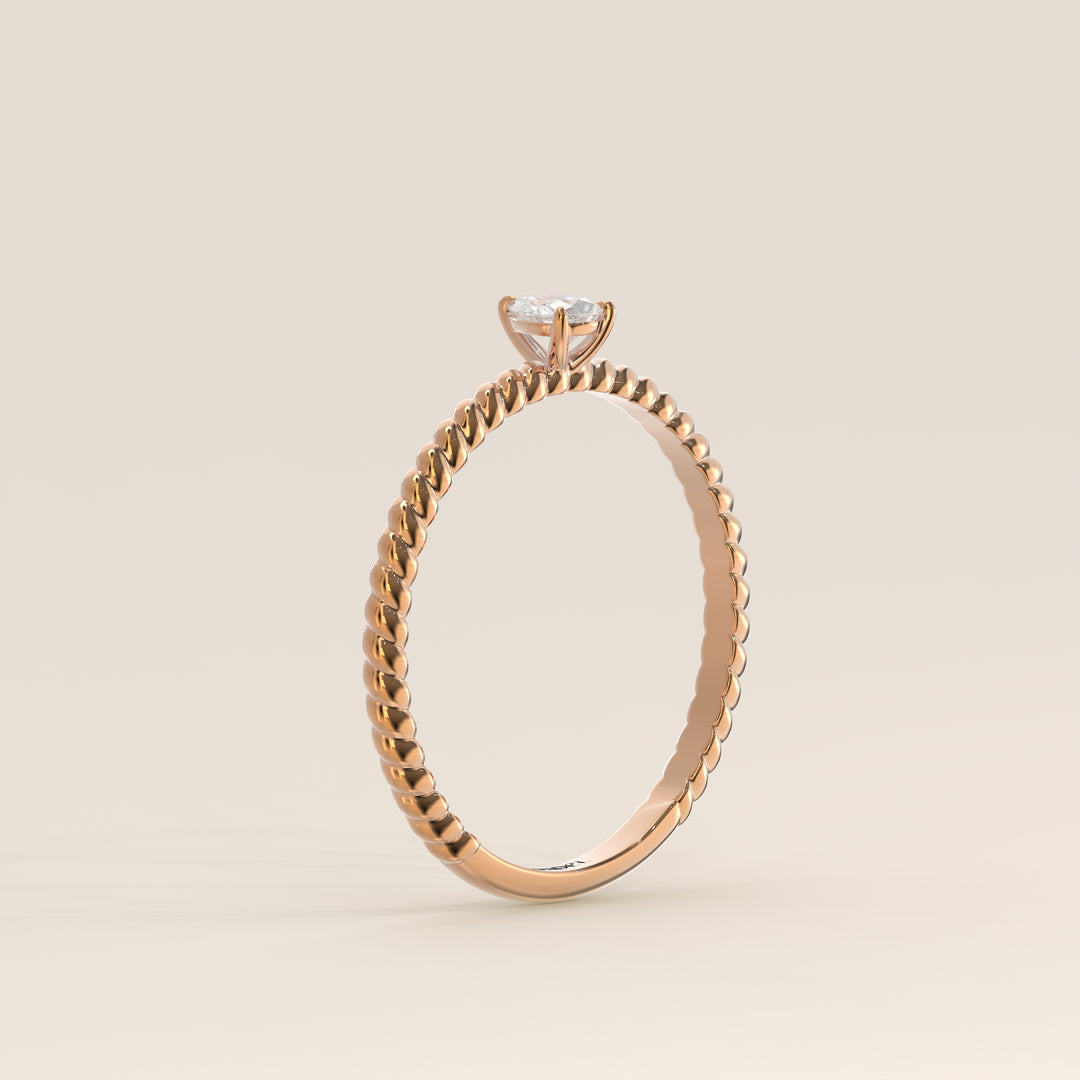 Bowie - Pear Lab Grown Diamond Ring with Twisted Band