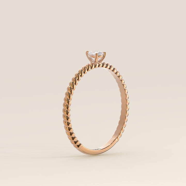 Bowie - Pear Lab Grown Diamond Ring with Twisted Band