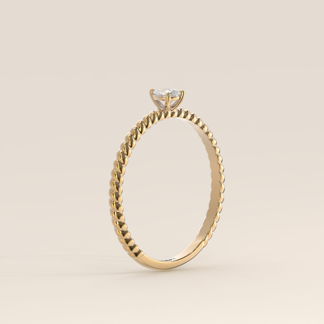 Bowie - Pear Lab Grown Diamond Ring with Twisted Band