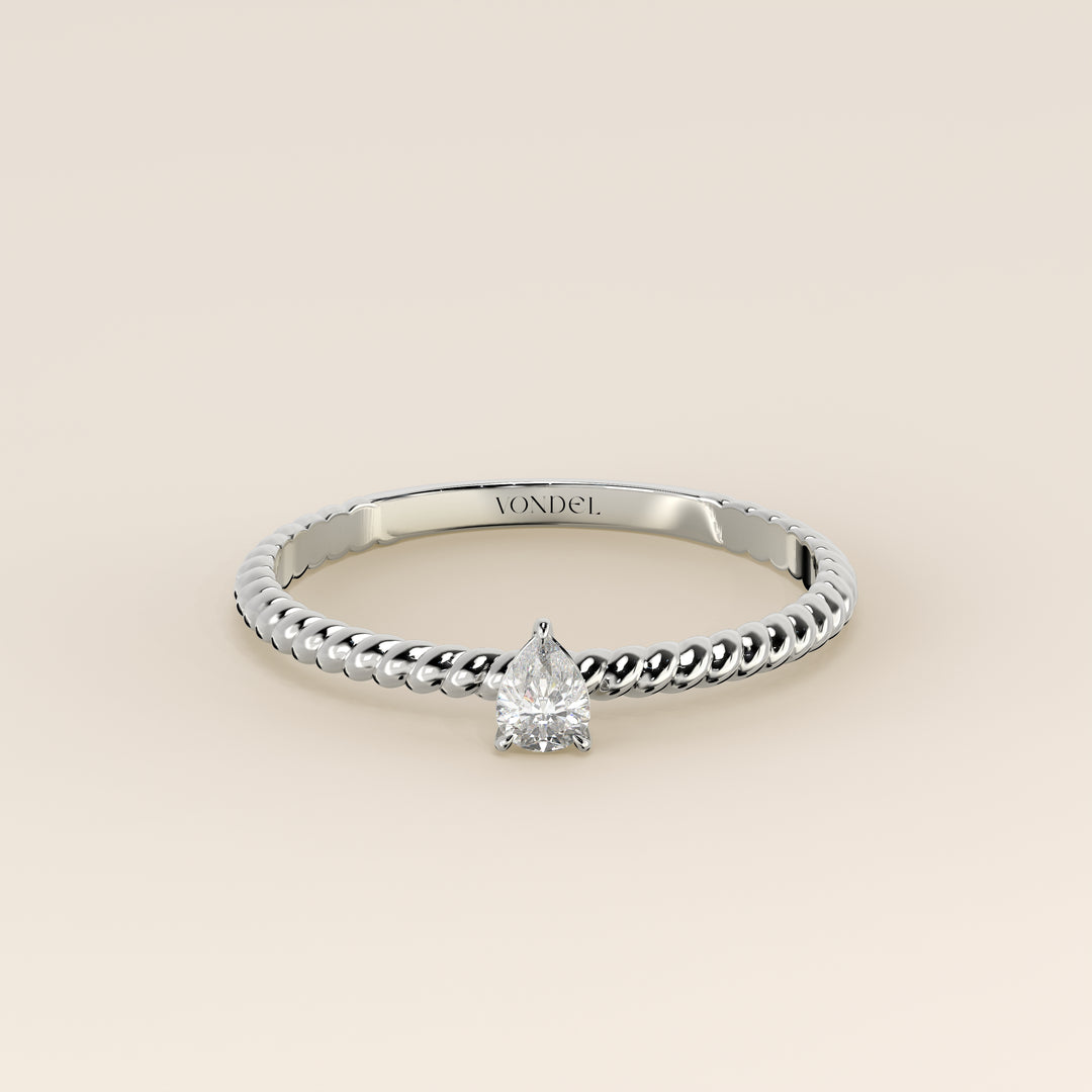 Bowie - Pear Lab Grown Diamond Ring with Twisted Band