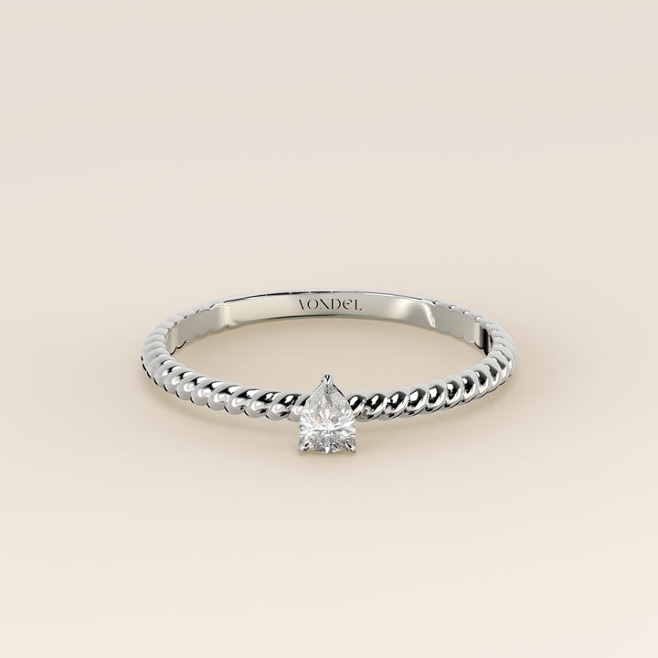 Bowie - Pear Lab Grown Diamond Ring with Twisted Band